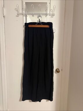 GAP Black wide leg gauze pants with Elastic Waist